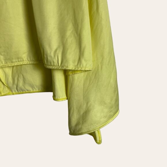 Hugo Boss Yellow Asymmetric Sharkbite Side Button Midi Skirt Size 4 - Picture 9 of 12